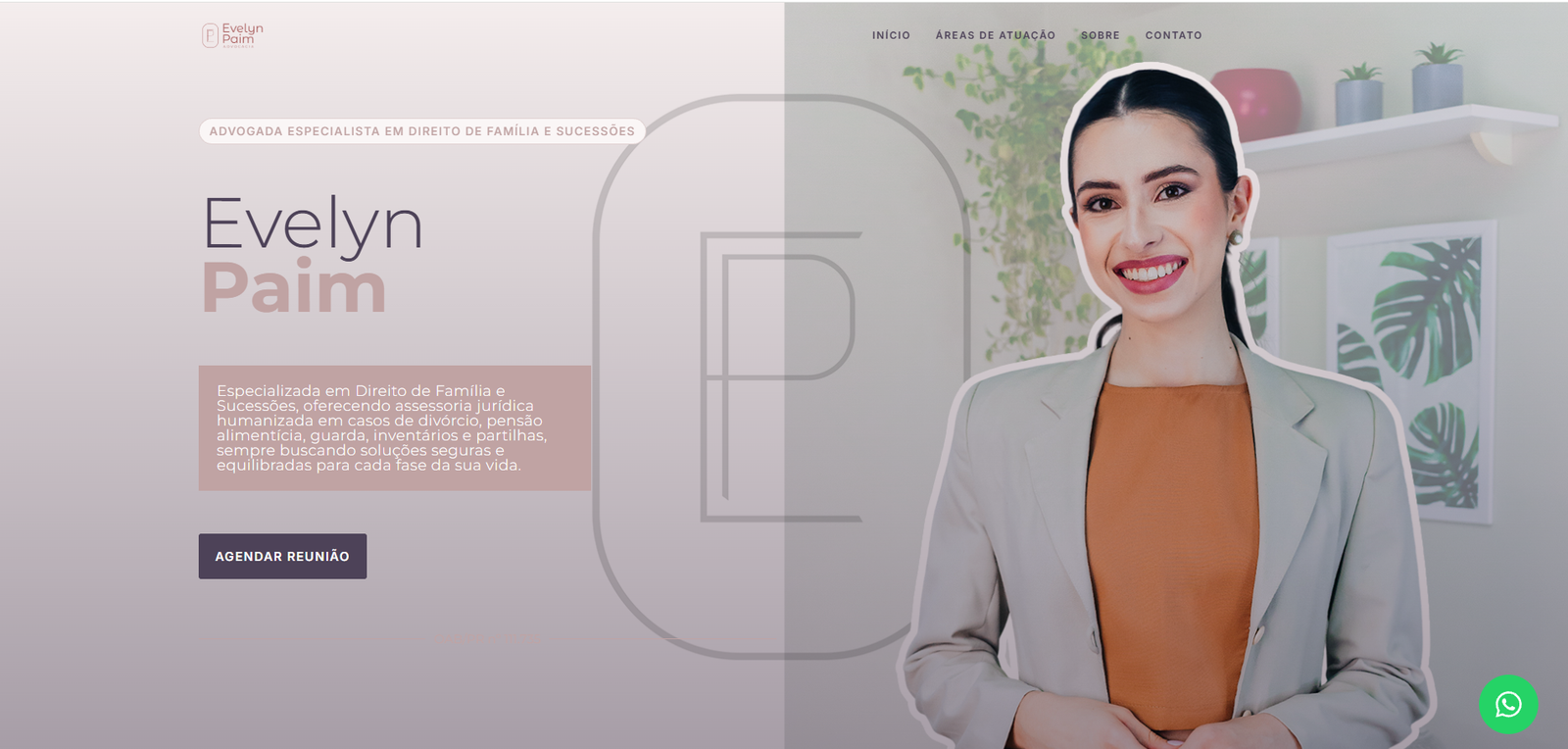 Site da advogada Evelyn Paim
